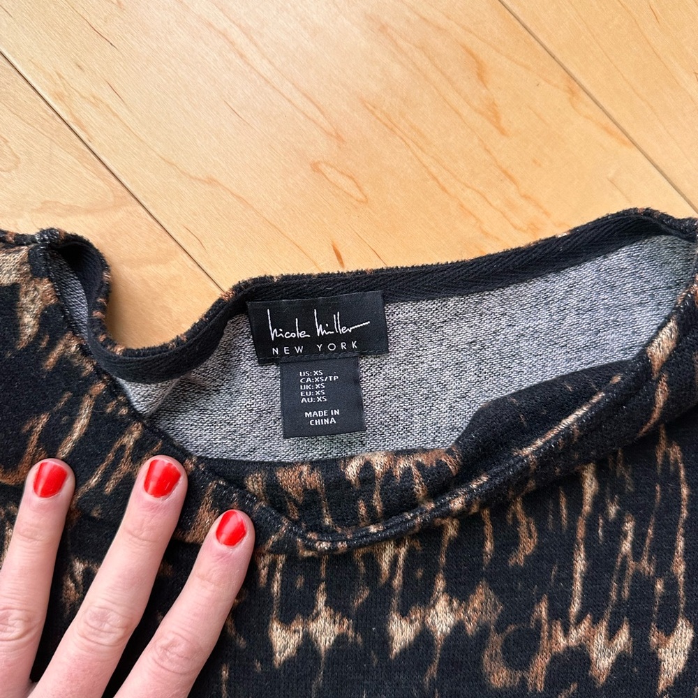 Nicole Miller Lepoard Print Knit Dress